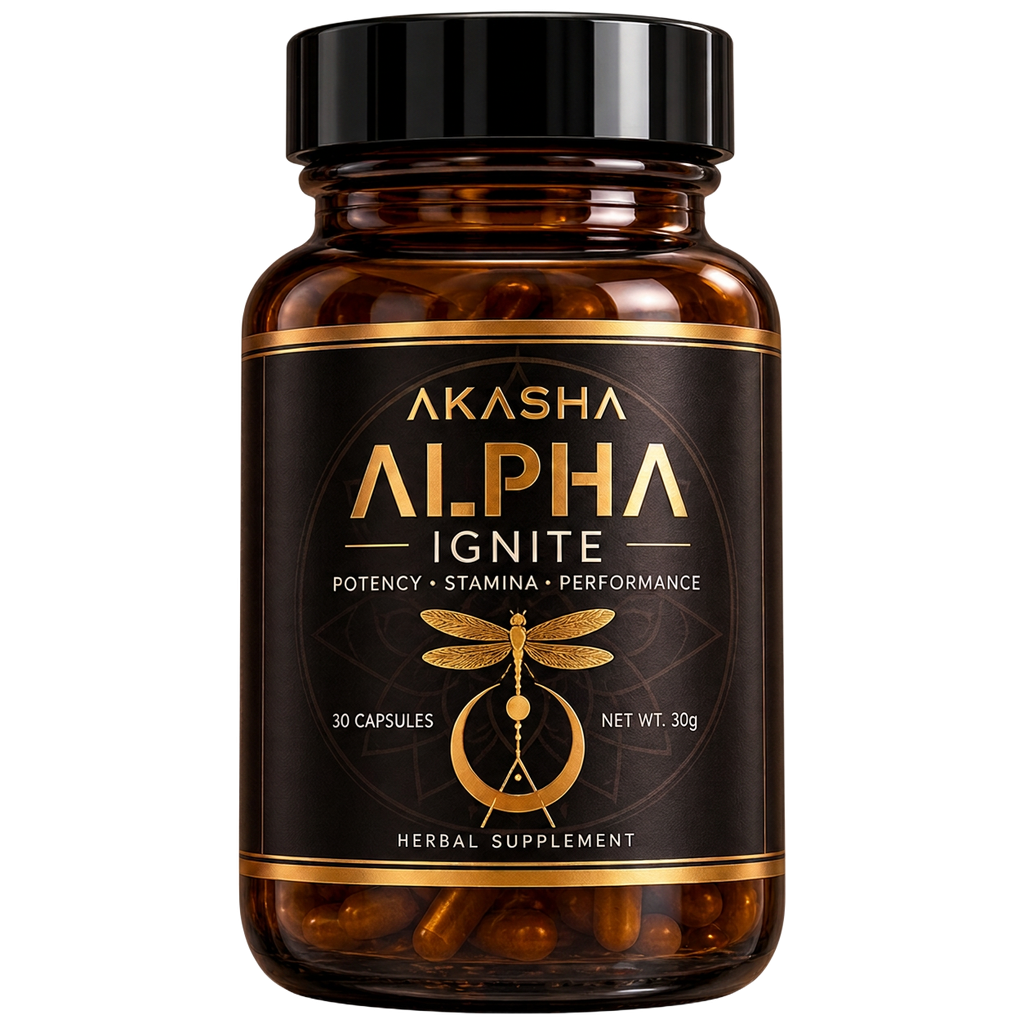 Alpha Ignite amber bottle with black and gold label